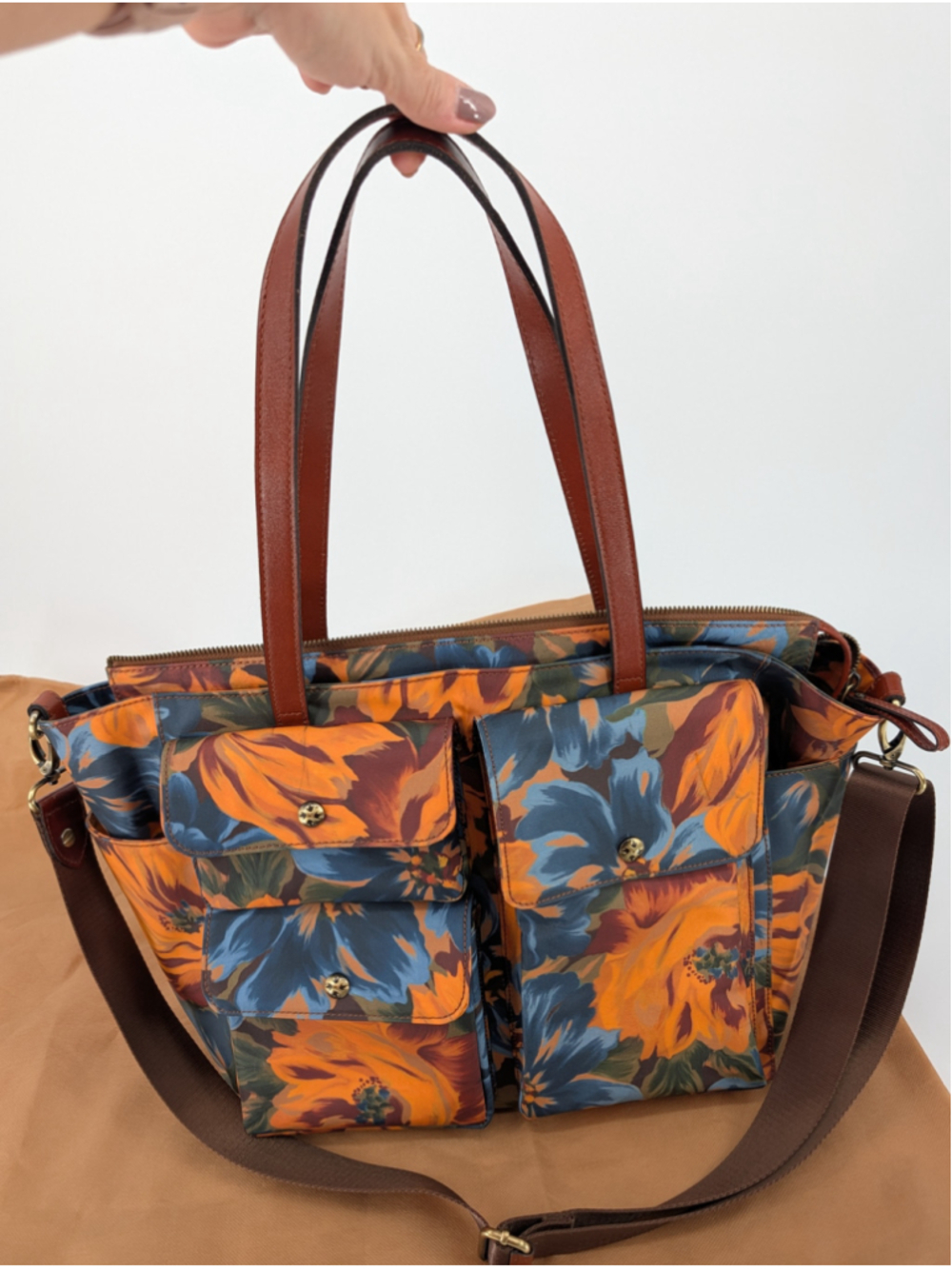 Patricia Nash Sorlana Marigold Harvest Travel Tote XL Laptop Bag Coated Canvas
